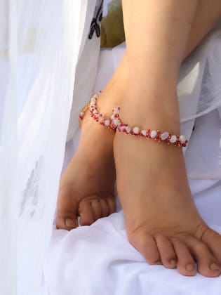 Harisha Pink Anklets- Pair of 2-Pink