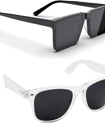 Elligator Multicolor Rectangular Sunglasses ( Pack of 2 ) - Medium