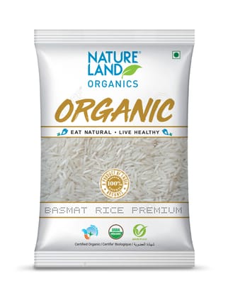 Natureland Organics Basmati Rice Premium Pusa1, 1 Kg Each - Pack of 2