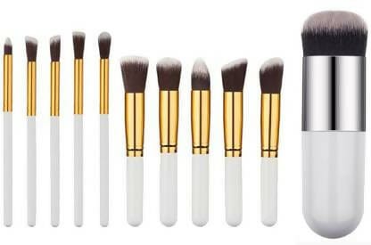 Bingeable 10Pcs Natural Cosmetic Kits Makeup Set Brushes (Pack of 10)