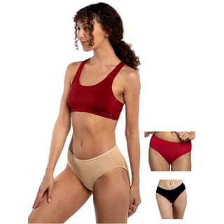 Ashleyandalvis Bamboo Micro Modal, Anti Bacterial, Skinny Soft, Premium Hipster Women Hipster Black, Beige, Red Panty (Pack Of 3 )
