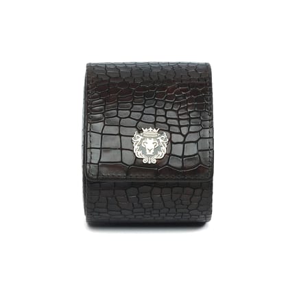 Wrist Watch Roll In Dark Brown Deep Cut Leather by Brune & Bareskin-FS