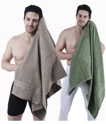 Dollar Cotton Striped 500 -GSM Bath Towel ( Pack of 2 ) - Multicolor - Multicolor
