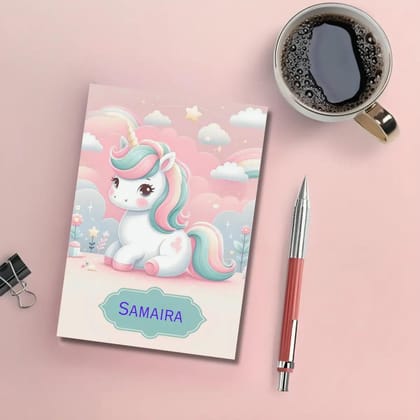 Personalised Notebook - A5 size - Twinkle Unicorn-Soft Cover