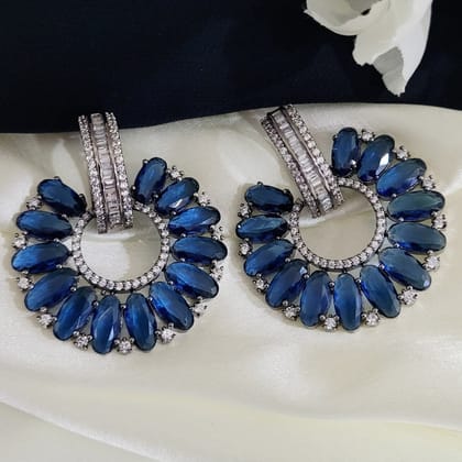 Valentina Floral Earrings-Blue