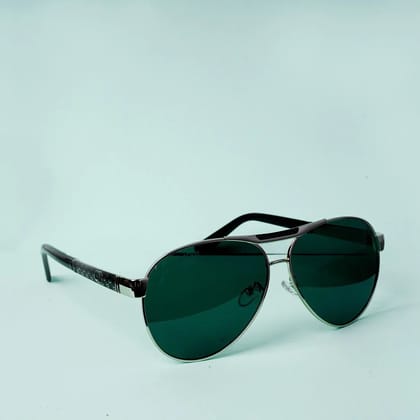 Magma Polarized Aviator Sunglasses Green Lens
