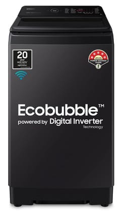 Samsung 9Kg 5 Star Eco Bubble Wi-Fi Inverter Top Load Washing Machine WA90BG4546BVTL Black Caviar-Black Caviar