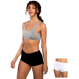 AshleyandAlvis Micro Modal, Anti Bacterial, Skinny Soft, Premium Boyshorts Women Boy Short Black, White Panty  (Pack Of 2)