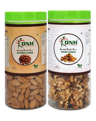 DRY FRUITS COMBO 300 GRAMS PACK 150 X 2 PC    ALMONDS | WALNUT       - Supports Brain Health, Strengthens Bones