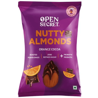 Open Secret Nutty Almonds - With Zero Refined Sugar, Orange Cocoa Flavour