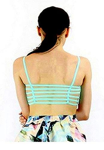 Manpasand Girls' & Women's Cotton Blend Lightly Padded, With Removable Pads Bralette Bra (6STRAPMintGreen_Green_Free Size)
