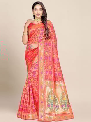 Ethnic Motifs Woven Design Zari Banarasi Saree