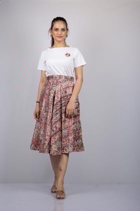 Multicolour Digital Print Skirt (OTLKT1014)-Multicolour / S