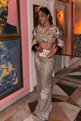 Kulvir Malhotra in Sana Cutwork Lehenga Set-XS