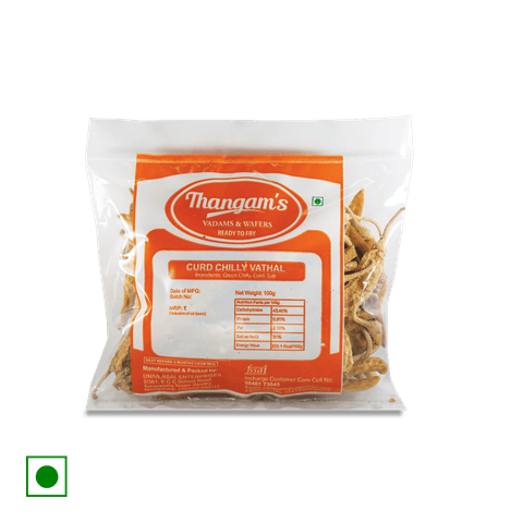Thangams Vathal - Curd Chilly, 100 gm Pack