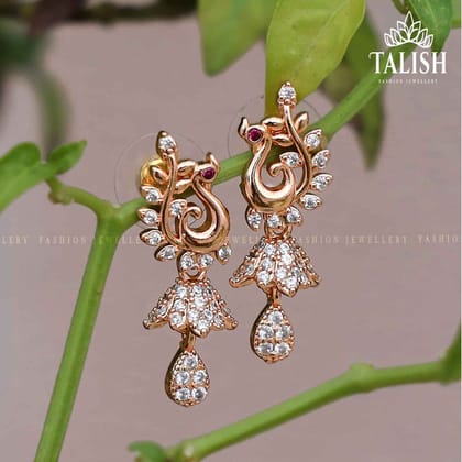 Peacock Imported Stones Designer Earrings