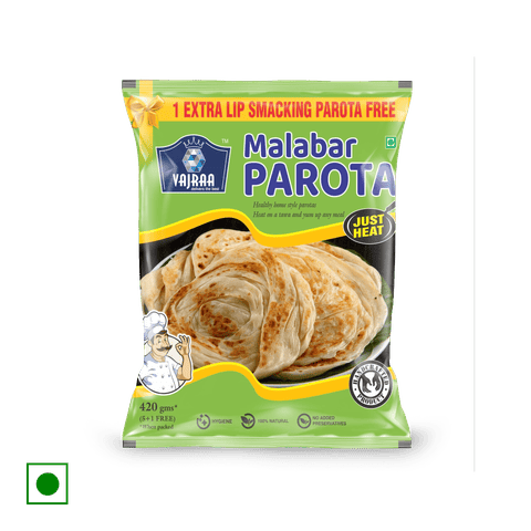 Vajraa Frozen Malabar Paratha, 420 gm Pack