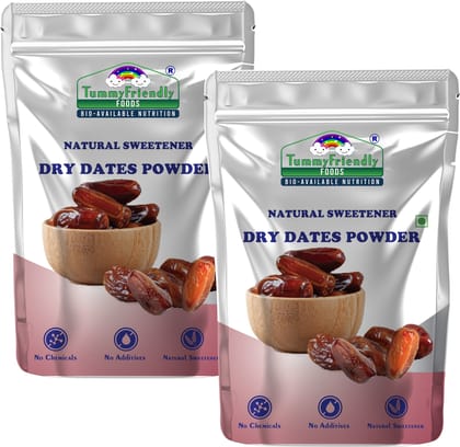 TummyFriendly Foods Dry Dates Powder from Premium Arabian Dates, Kharek Powder, Cereal, 400 gm Each (Pack of 2)