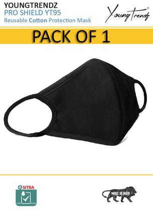 Young trendz Anti-Pollution -Virus Saftey -Bike Rider -Cotton Mask (Pack of 1)  (Black, Free Size, Pack of 1)-Free Size / Black