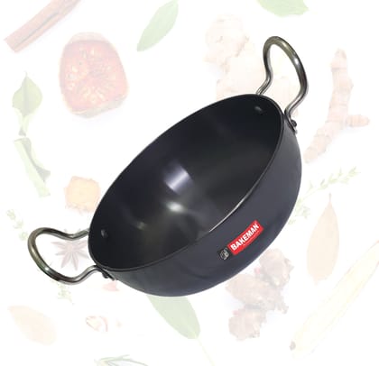 Bakeman Deep Kadhai Hard Anodized -Size 3- 24 cm-Bakeman Deep Kadhai Hard Anodized -Size 3- 24 cm