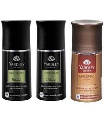 Yardley London 2 URBAN & 1 ORIGINAL Deodorant Spray for Men,Women 150 ml ( Pack of 3 )