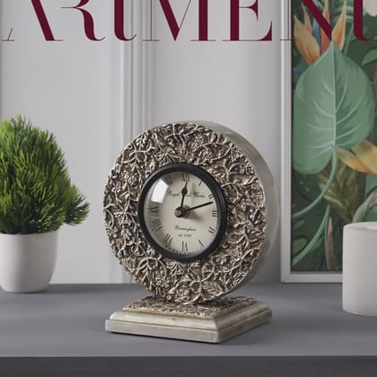 Bohemian Autumn Romance Table Clock Silver