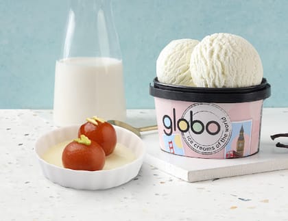 Gulab Jamun + Vanilla Ice Cream