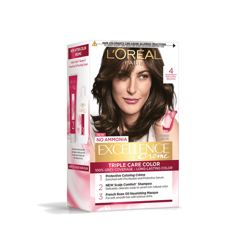 L'OREAL PARIS Excellence Creme 4 Natural Brown Hair Colour\, 180 ml Box