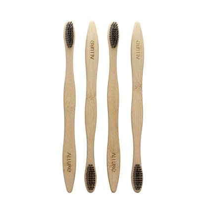 Allure Bamboo Toothbrush Charcoal Pack 4 (OT-01)