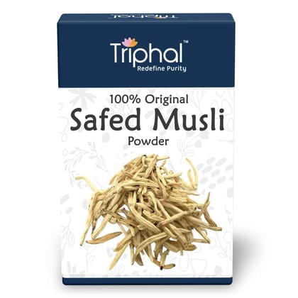 Safed Musli Powder - 100% Pure and Natural - Triphal