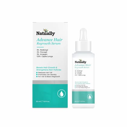 Natually Advance Hair Regrowth Serum |Boost Hair Growth & Reduce HairFall | 30ml