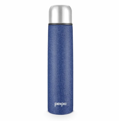 Pexpo 18 Hours Hot and Cold Stainless Steel ISI Certified Flask, 1 Piece, 1 Litre, Blue, Flip Pro| Leak Proof, BPA Free | Office Bottle | Home | School | Kitchen | Hiking | Trekking | Travel Bottle