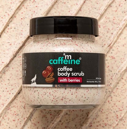 mCaffeine Moisturizing & Creamy Coffee Body Scrub with Berries for Smooth Skin - 200g