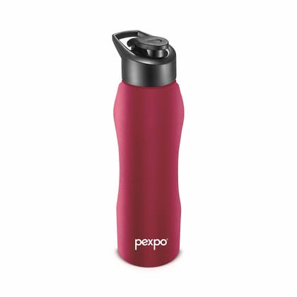 PEXPO Stainless Steel Sports/Fridge Water Bottle, 750 ml, Crimson Red, Bistro Xtreme | Wide Mouth & Leak-Proof Water Bottle
