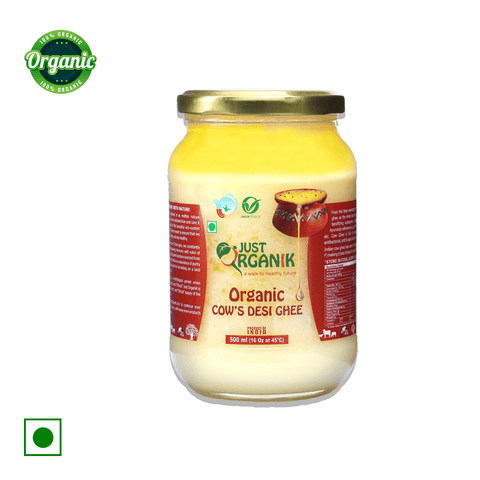 Just Organik Cow Desi Ghee, 500 ml Jar
