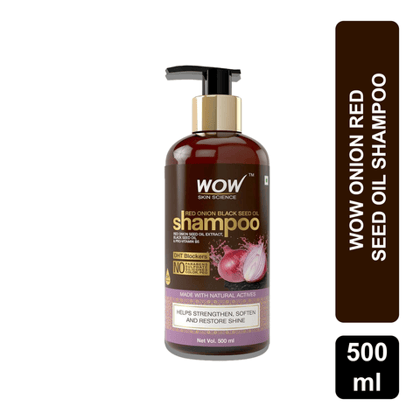 Wow Red Onion Black Seed Oil Shampoo, 500 ml Bottle