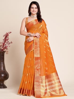 Geometric Woven Design Zari Silk Cotton Saree