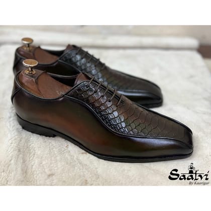 Python Embossed Oxfords Green Hand Patina-UK5/US6/EU39