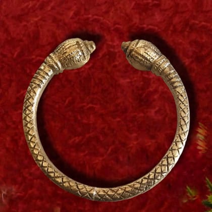 Traditional Brass Gold Plated Kada Cuff for Men (3592)
