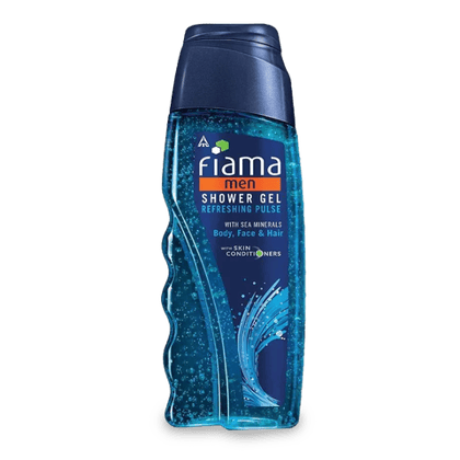 Fiama Men Shower Gel Refreshing Pulse With Sea Minerals (Body, Face & Hair), 250 ml Bottle