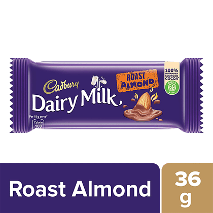 Cadbury Dairy Milk Roast Almond Chocolate Bar, 36 G(Savers Retail)