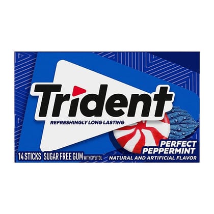 Trident Perfect Peppermint Sugar Free Gum, 14 Sticks
