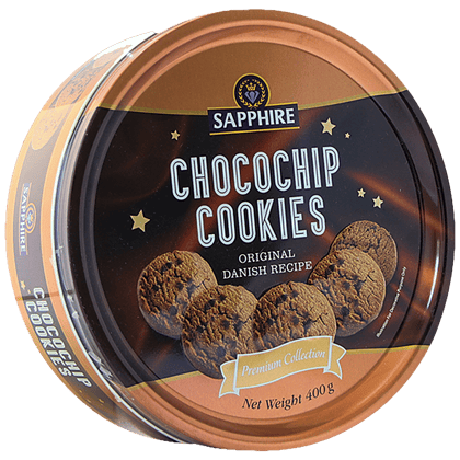 Sapphire Butter Cookies - Chocolate Chips Original Danish Recipe, Premium Collection, 400 G