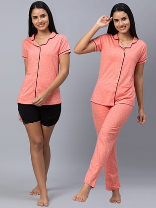 Women Printed Pure Cotton Night suit