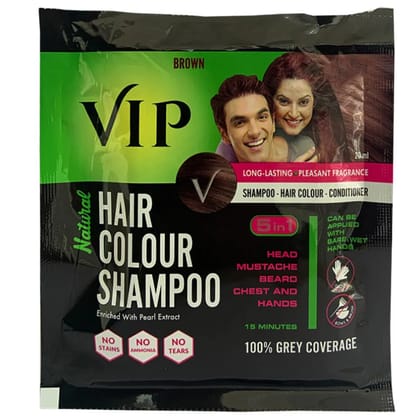 VIP HAIR COLOUR SHAMPOO BROWN 20ML