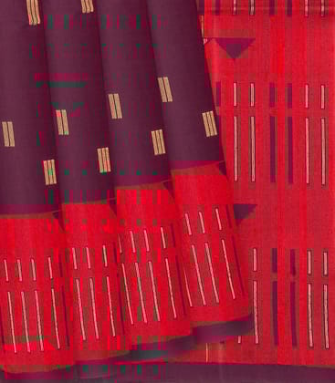 Magenta Handloom Soft Silk Saree With Square Motifs-Magenta-Magenta