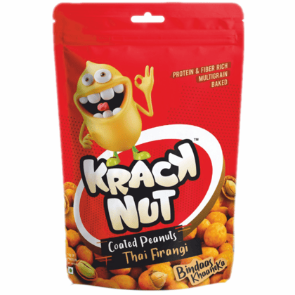 Krack Nut Coated Peanuts Thai Firangi 85g * 3 (Pack of Three)