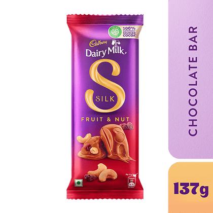 Cadbury Dairy Milk Silk Fruit & Nut Chocolate Bar, 137 G(Savers Retail)