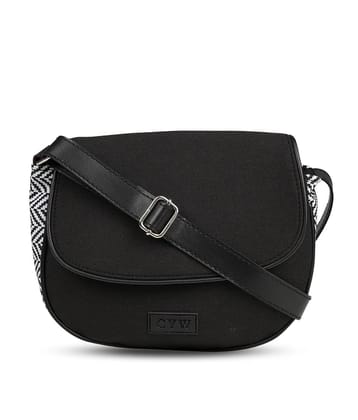 CYW Sling Bag Canvas Set of 1 ( Black ) - Black