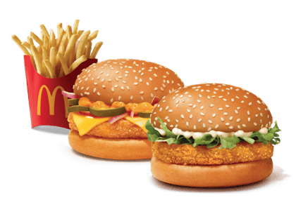 Corn & Cheese Burger +McVeggie Burger+Fries (M)